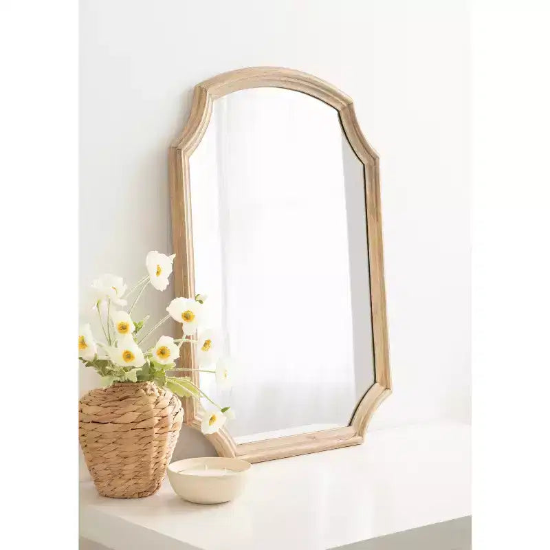 Miroir cintré en bois de Carlow, couleur naturelle