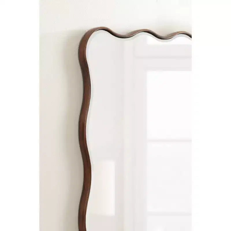 Miroir rectangulaire festonné en bronze