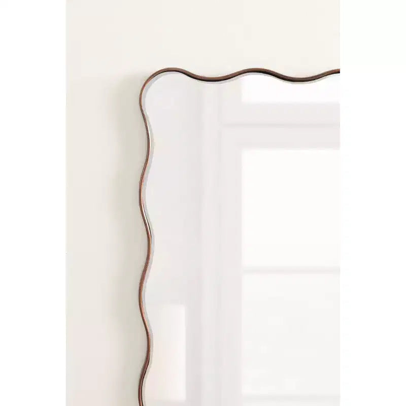 Miroir rectangulaire festonné en bronze