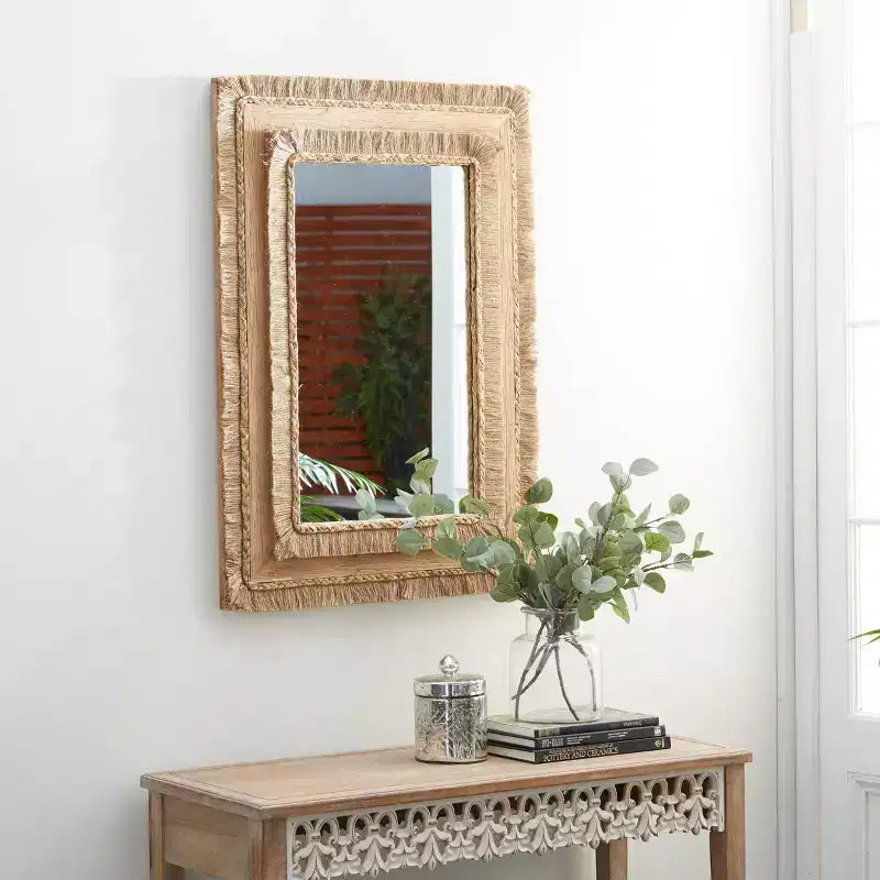 Miroir mural rectangulaire en bois de Bohême