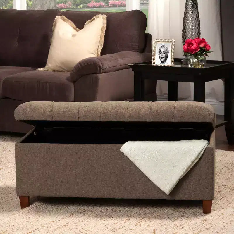 Banc de rangement capitonné