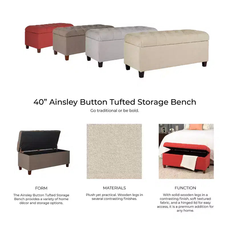 Banc de rangement capitonné