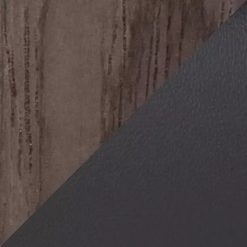 Tabourets de bar Bois foncé/PU noir/Métal noir
