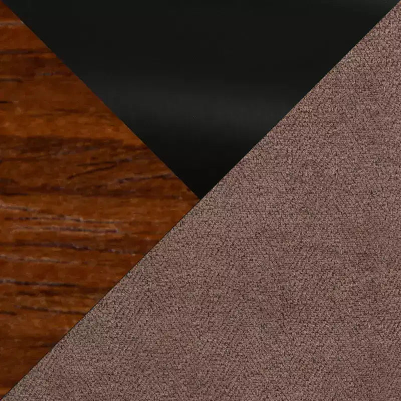 Tabourets de bar hauteur comptoir en noyer et tissu marron