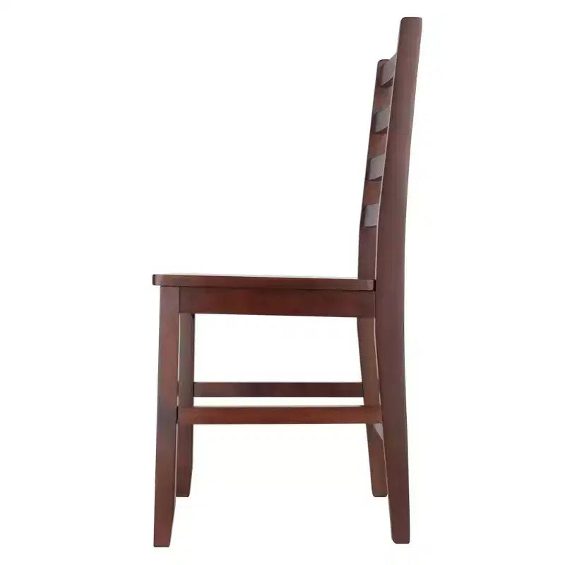 Chaise à dossier échelle en noyer massif ancien