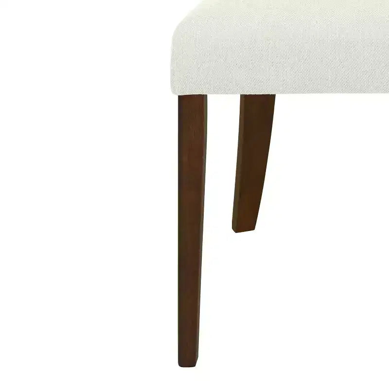 Chaises de salle à manger tapissées en bois d'hévéa avec dossier ouvert incurvé Beige/Noyer