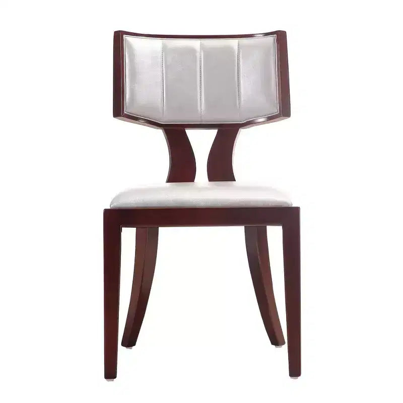 Chaises de salle à manger en similicuir argentées