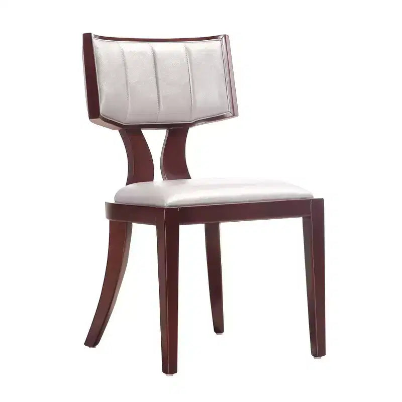 Chaises de salle à manger en similicuir argentées