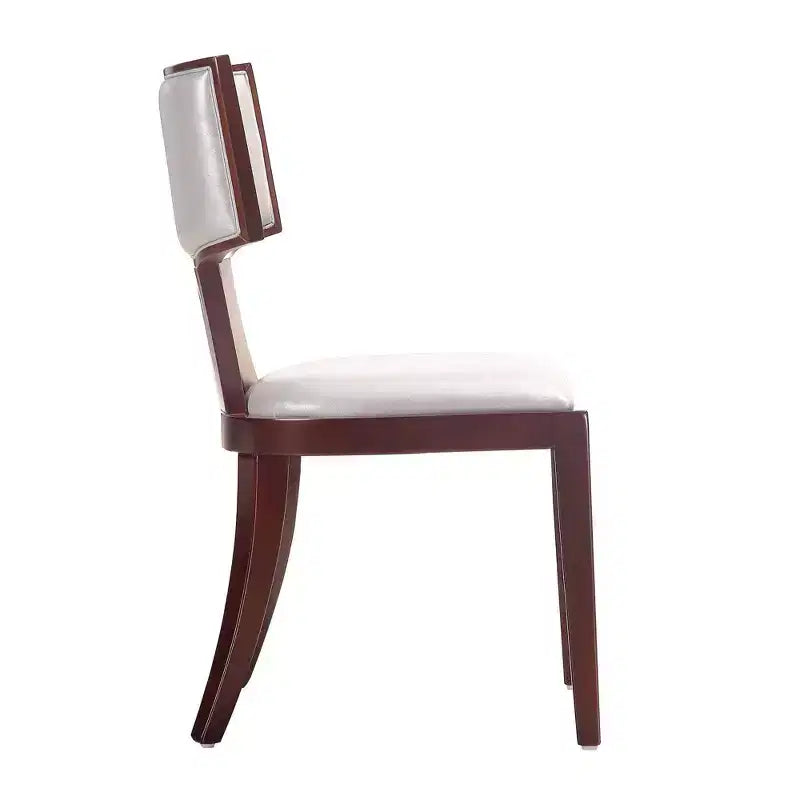 Chaises de salle à manger en similicuir argentées