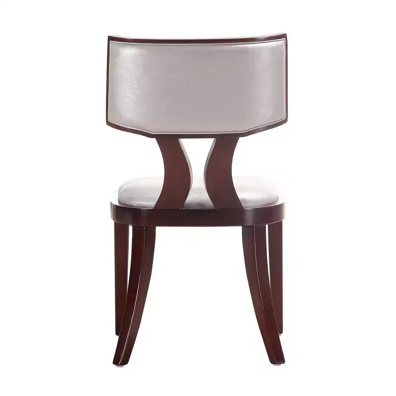 Chaises de salle à manger en similicuir argentées