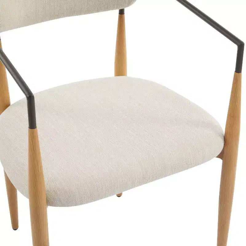 Chaises de salle à manger modernes en fer rembourrées avec dossier incurvé et ouvert