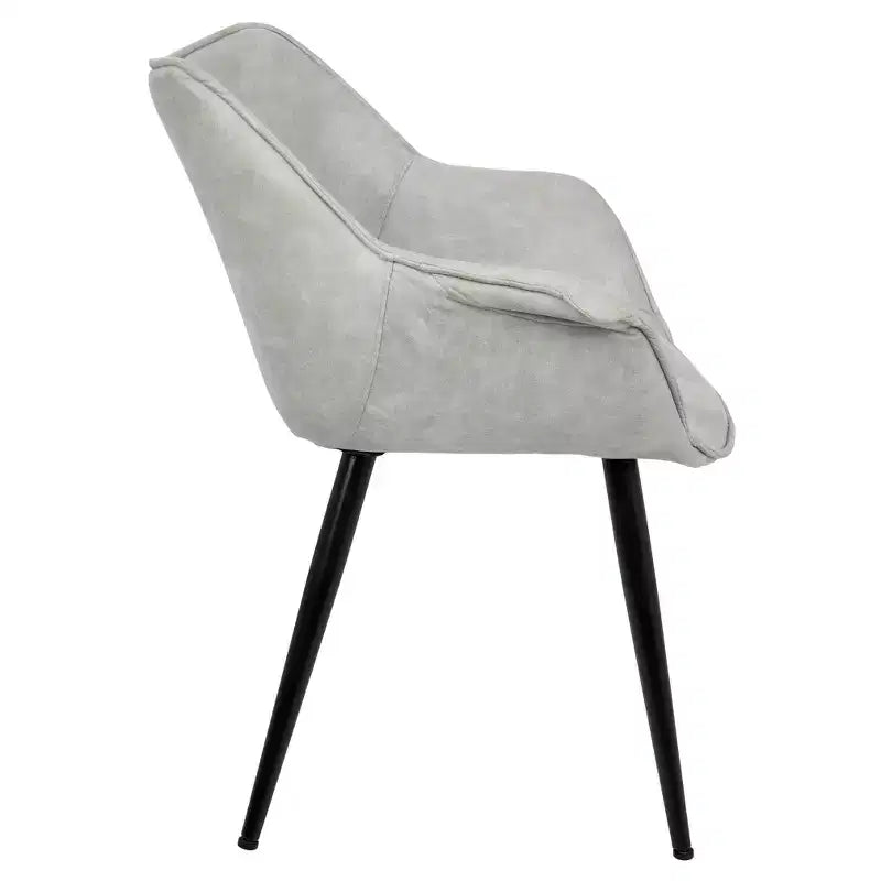 Fauteuil d'appoint contemporain, revêtement en suédine légère, pieds en métal