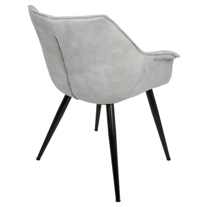 Fauteuil d'appoint contemporain, revêtement en suédine légère, pieds en métal