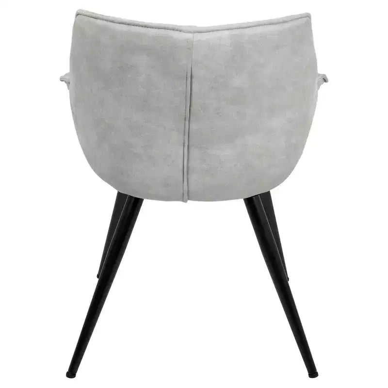 Fauteuil d'appoint contemporain, revêtement en suédine légère, pieds en métal