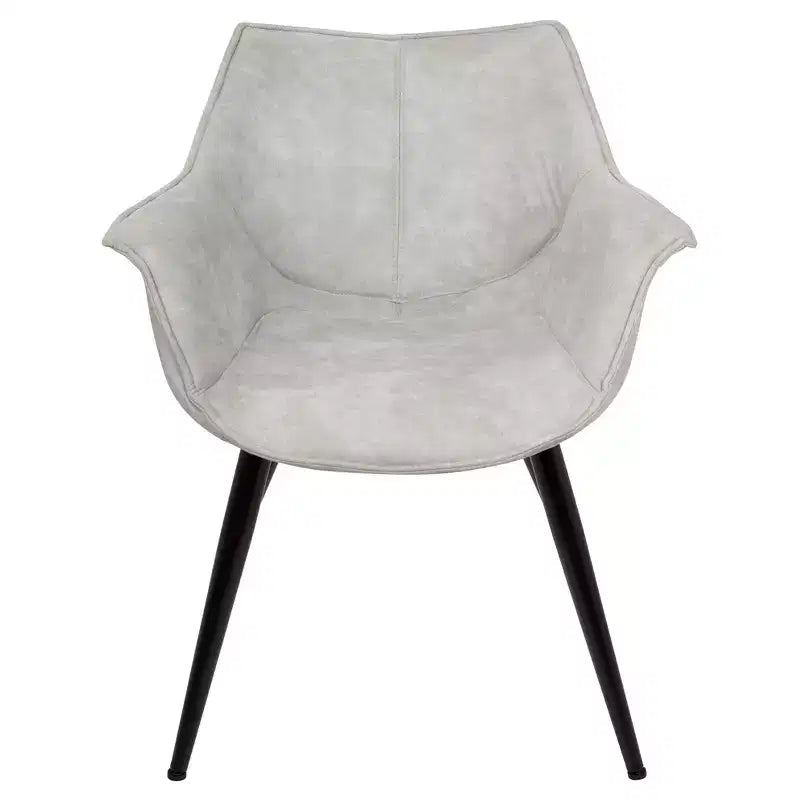 Fauteuil d'appoint contemporain, revêtement en suédine légère, pieds en métal