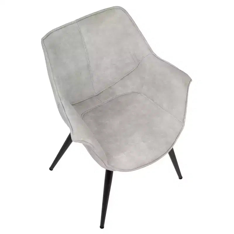 Fauteuil d'appoint contemporain, revêtement en suédine légère, pieds en métal