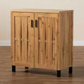 Meuble de rangement en bois à 2 portes chêne brun/noir