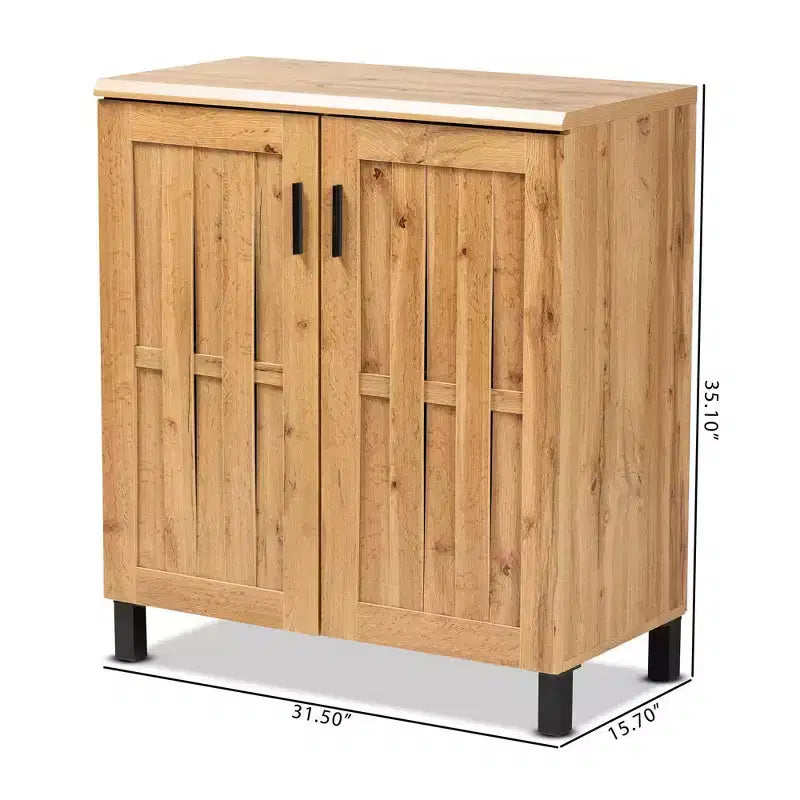 Meuble de rangement en bois à 2 portes chêne brun/noir