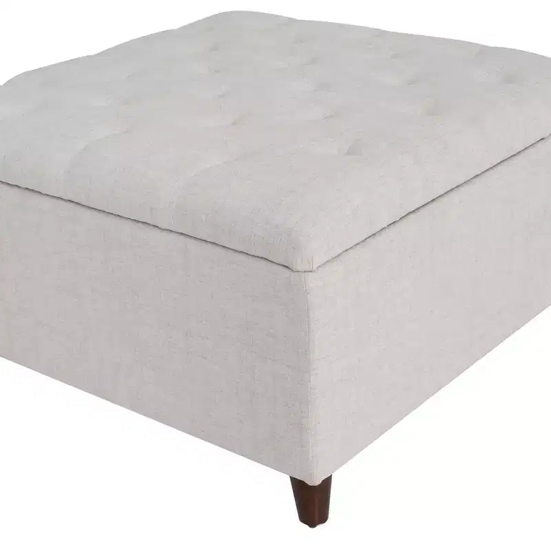 Pouf de rangement carré naturel