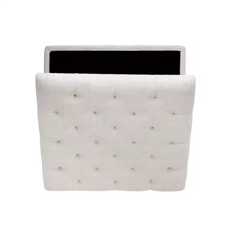 Pouf de rangement carré naturel