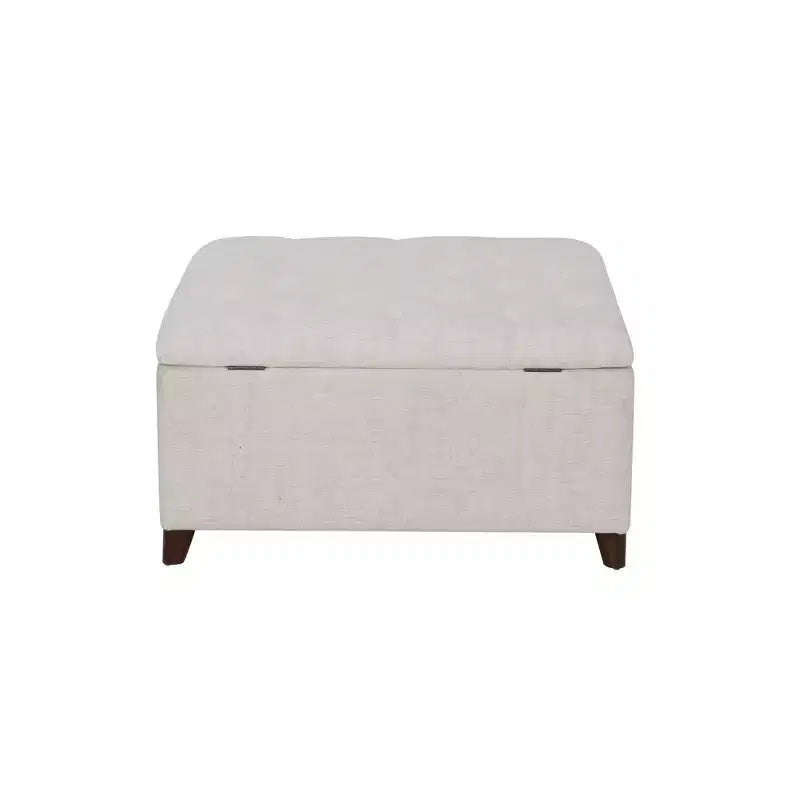 Pouf de rangement carré naturel