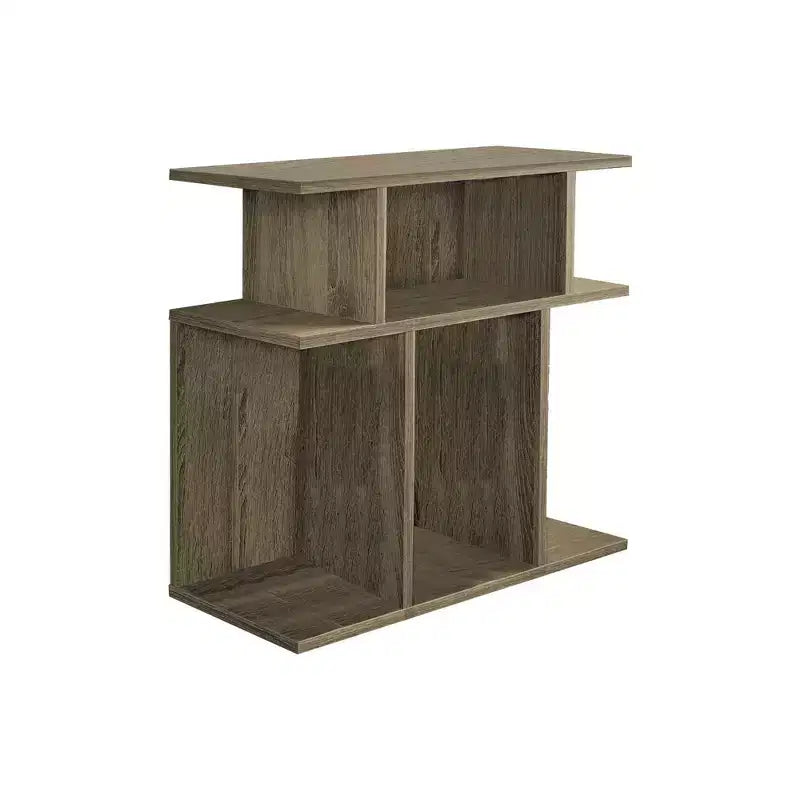 End Table - Reclaimed Wood-look - EveryRoom: Contemporary Style 6-Shelf Storage for Family Room