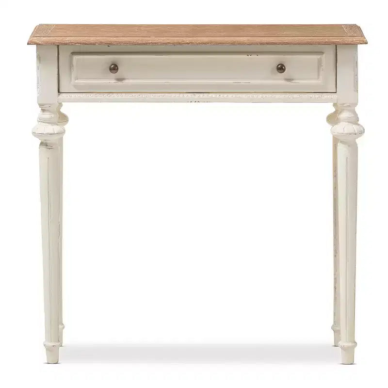 Console en marqueterie de style provençal en chêne vieilli et patiné