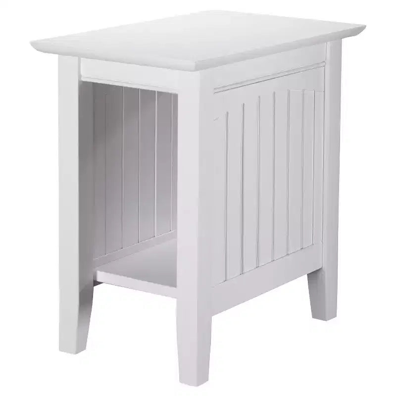 Nantucket Chair Side Table White - AFI: Solid Hardwood Bead Board Design Eco-Friendly