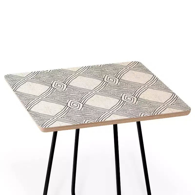 Table d'appoint noir/noir pieds en acier minimalistes résistants aux taches
