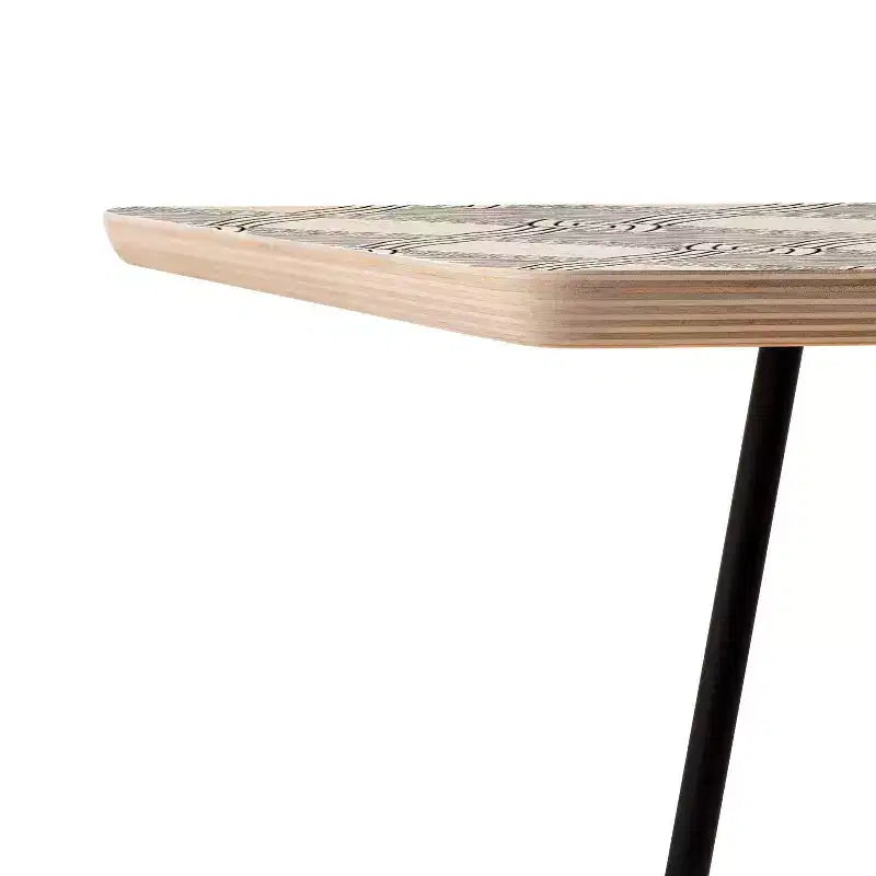 Table d'appoint noir/noir pieds en acier minimalistes résistants aux taches