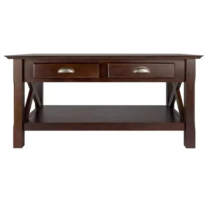Table basse avec 2 tiroirs - Cappuccino