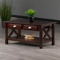 Table basse avec 2 tiroirs - Cappuccino