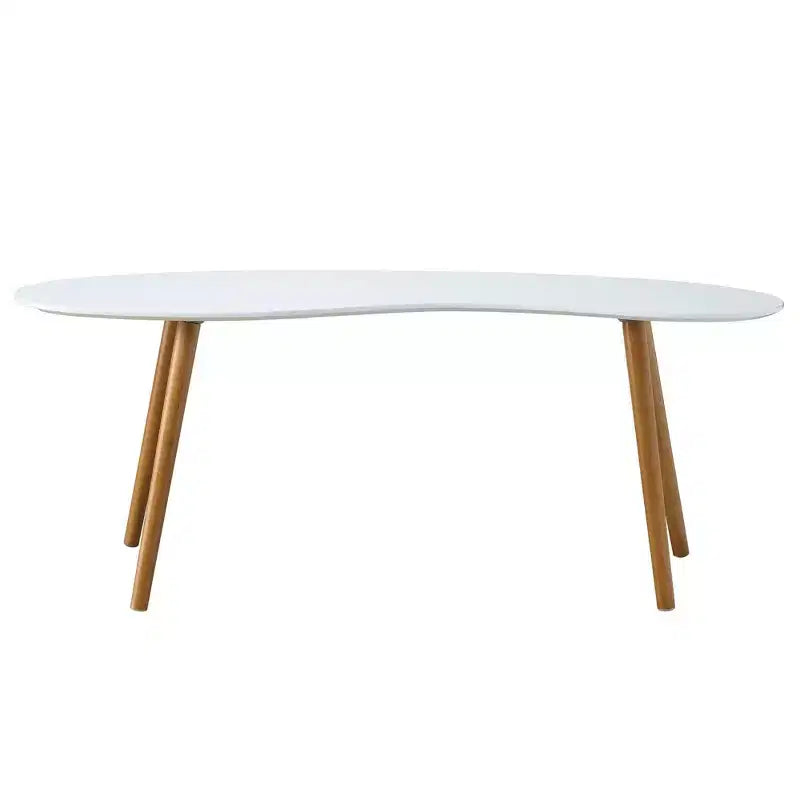 Table basse en forme de haricot Blanc/Bambou