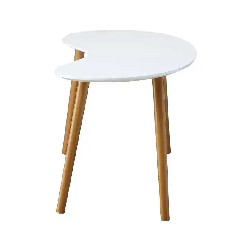 Table basse en forme de haricot Blanc/Bambou