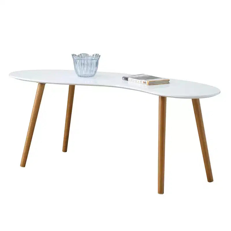 Table basse en forme de haricot Blanc/Bambou