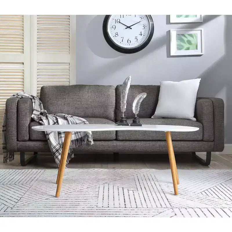 Table basse en forme de haricot Blanc/Bambou