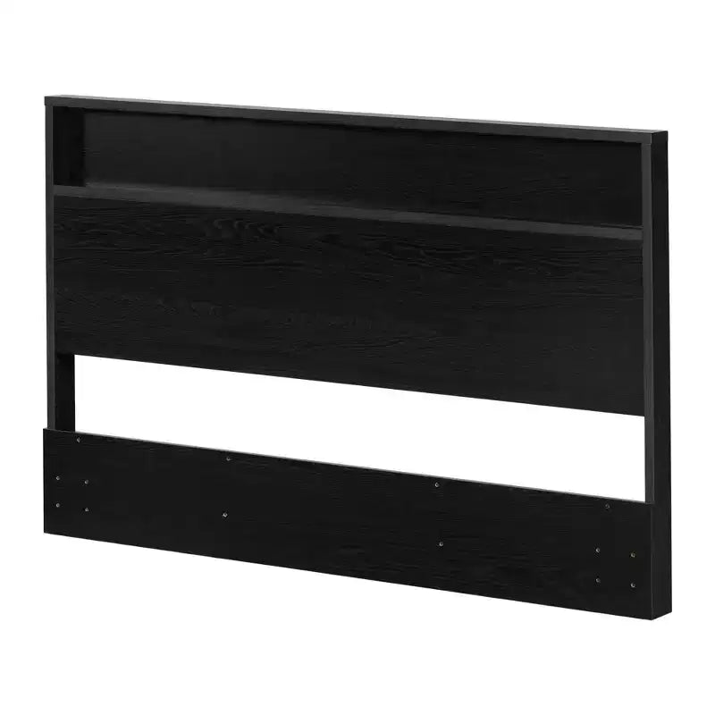 Tête de lit avec étagère de rangement Chêne noir