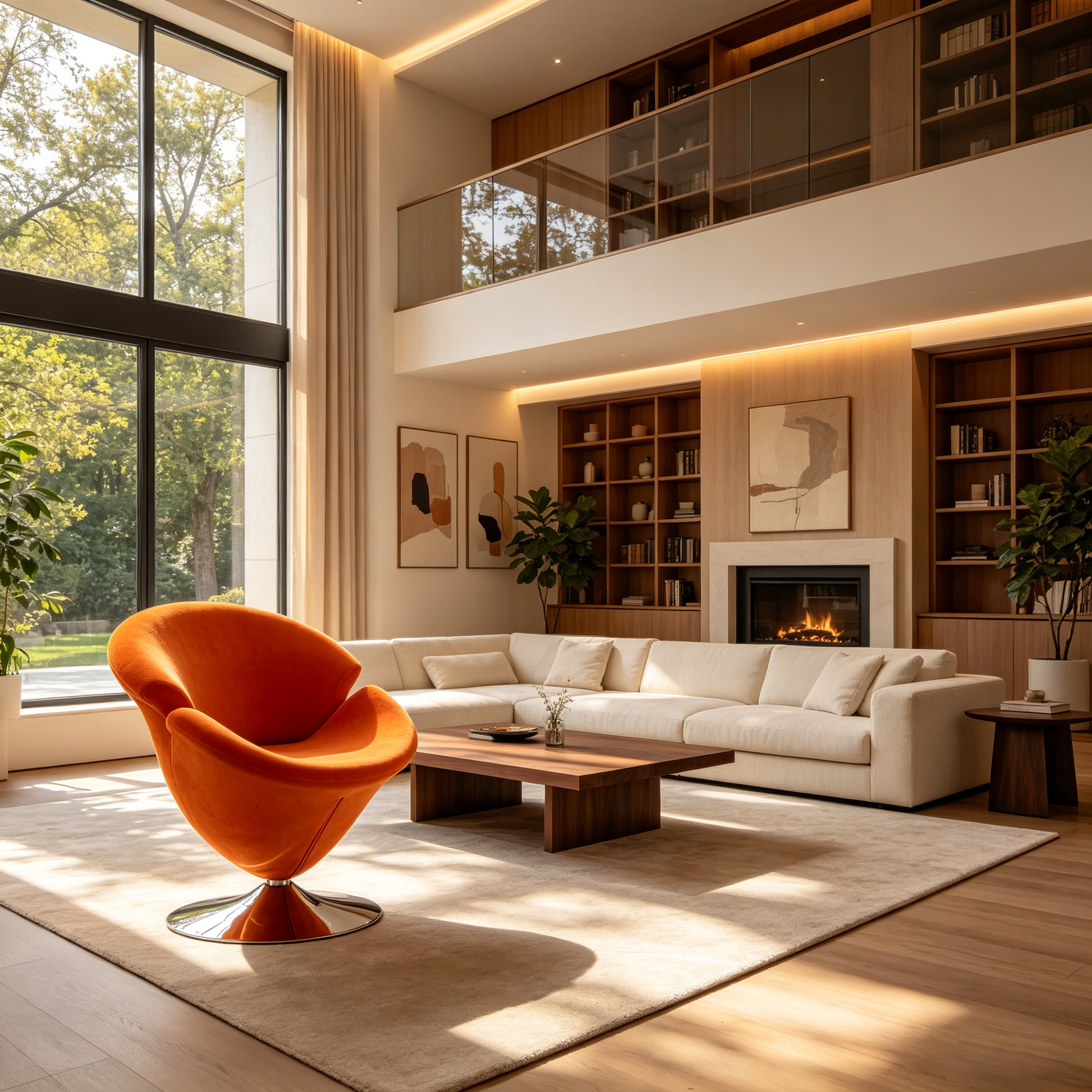 Fauteuil pivotant en velours Tulip