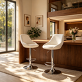 Tabouret de bar en similicuir surpiqué en losanges
