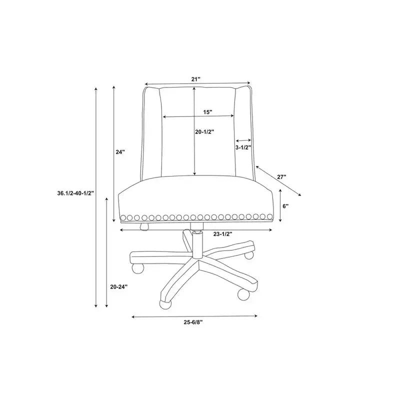Chaise de Bureau Simple avec Décoration de Rivets