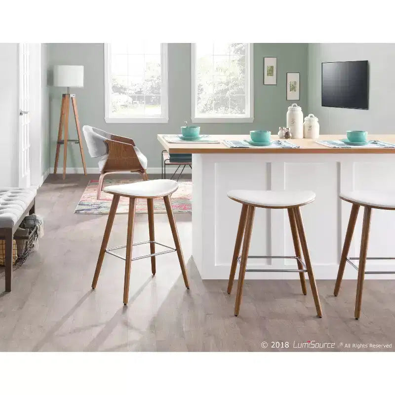 Tabourets de bar à hauteur de comptoir avec assise en similicuir