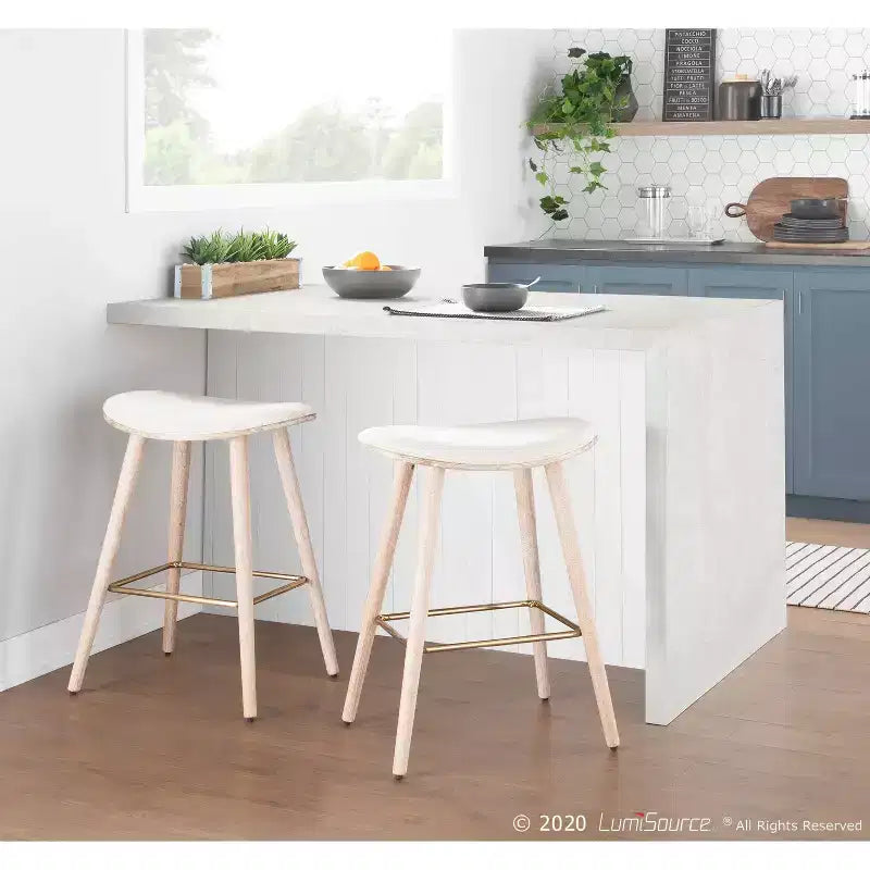 Tabourets de bar à hauteur de comptoir avec assise en similicuir