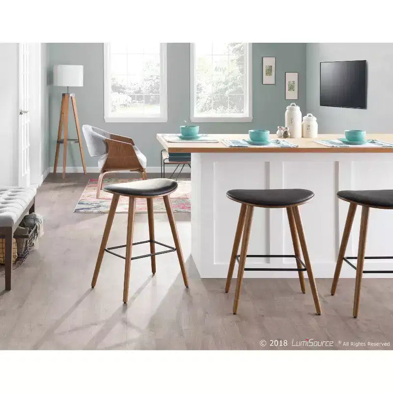 Tabourets de bar à hauteur de comptoir avec assise en similicuir