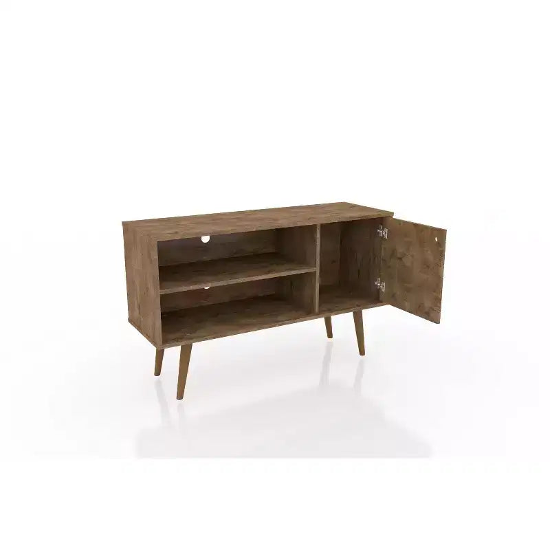 Meuble TV Mid-Century Moderne avec 2 étagères et 1 porte