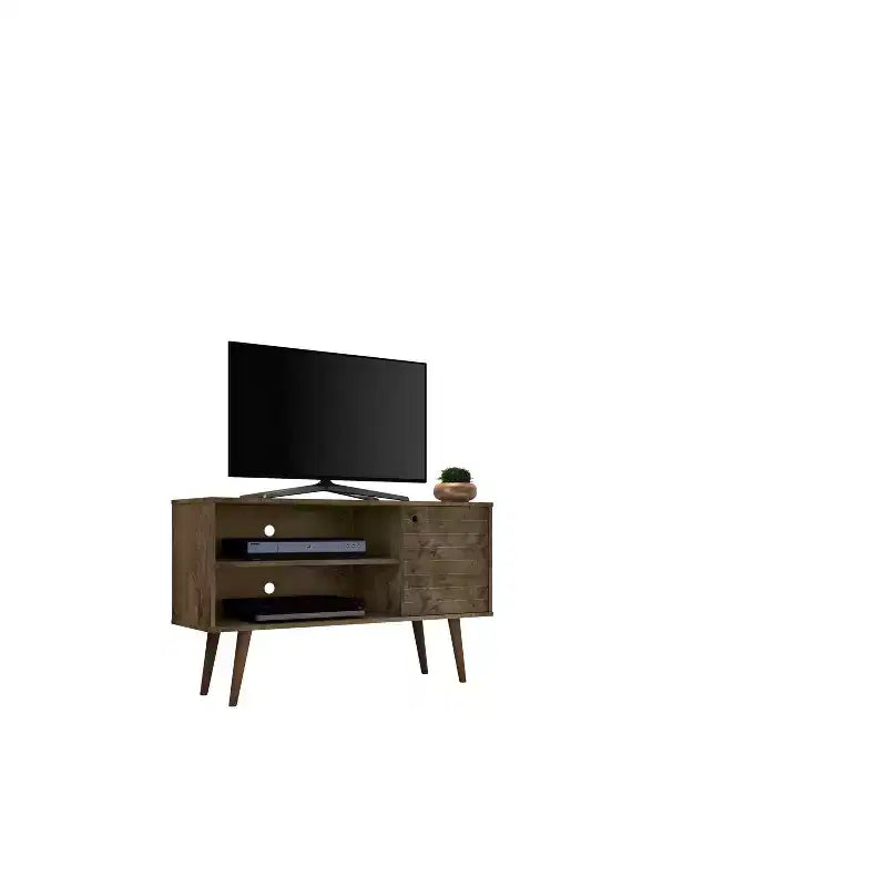 Meuble TV Mid-Century Moderne avec 2 étagères et 1 porte