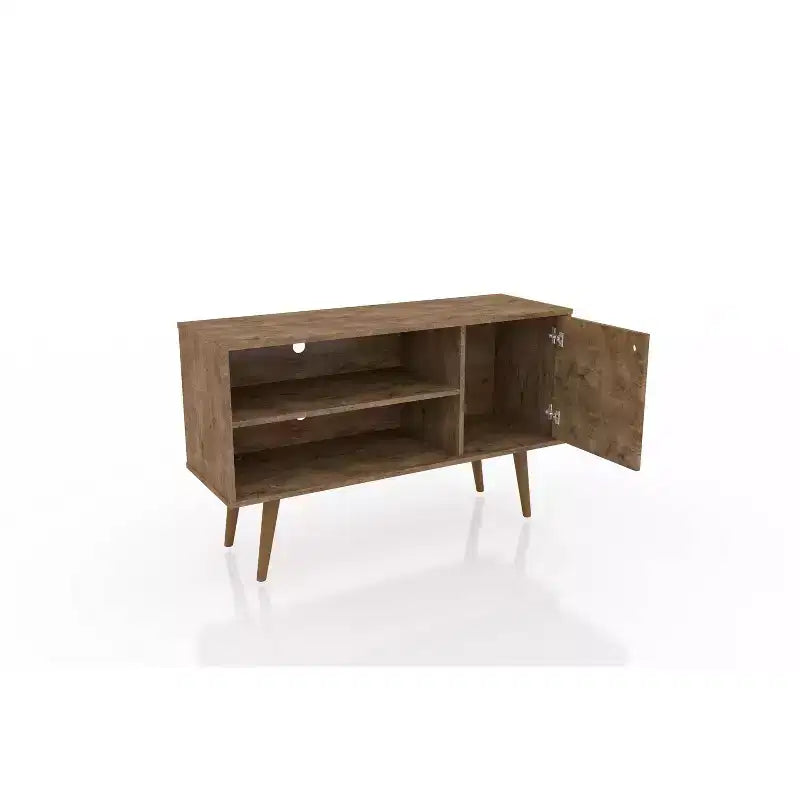 Meuble TV Mid-Century Moderne avec 2 étagères et 1 porte