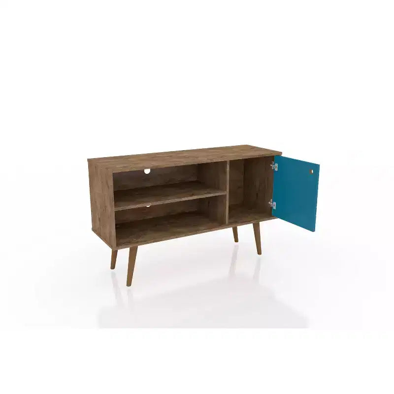 Meuble TV Mid-Century Moderne avec 2 étagères et 1 porte