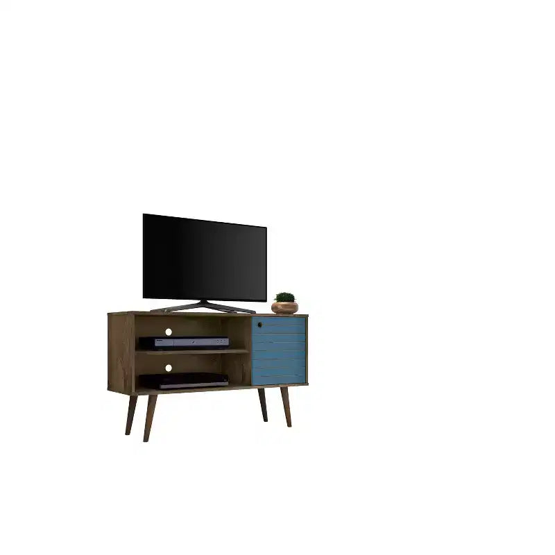 Meuble TV Mid-Century Moderne avec 2 étagères et 1 porte