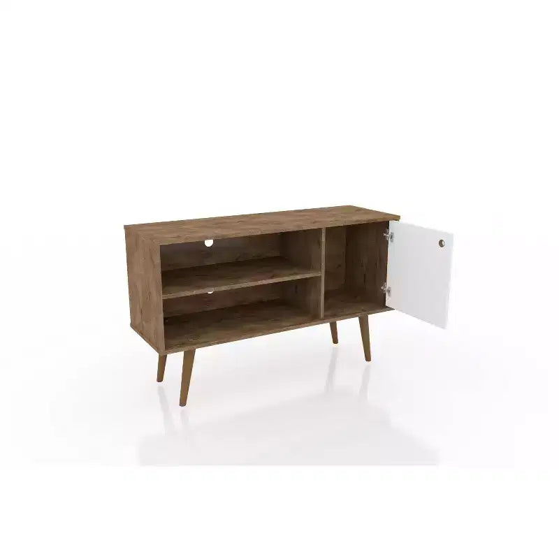 Meuble TV Mid-Century Moderne avec 2 étagères et 1 porte