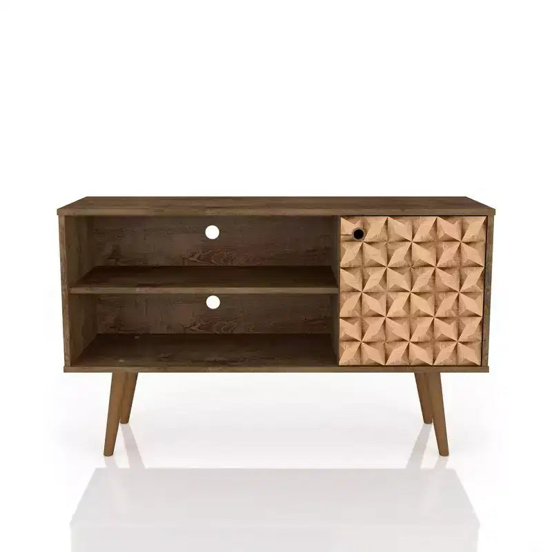 Meuble TV Mid-Century Moderne avec 2 étagères et 1 porte
